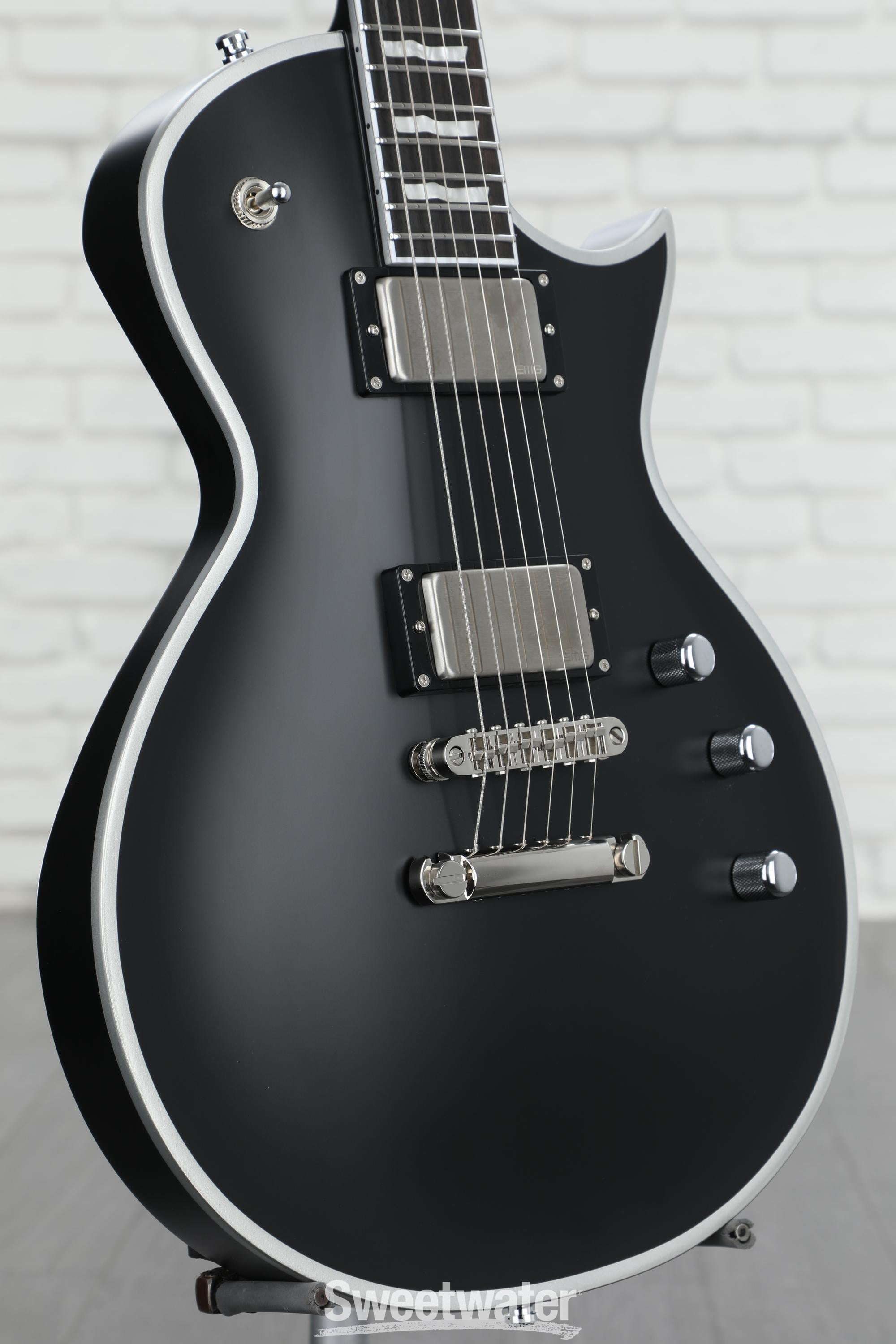 ESP E-II Eclipse BB Electric Guitar - Black Satin