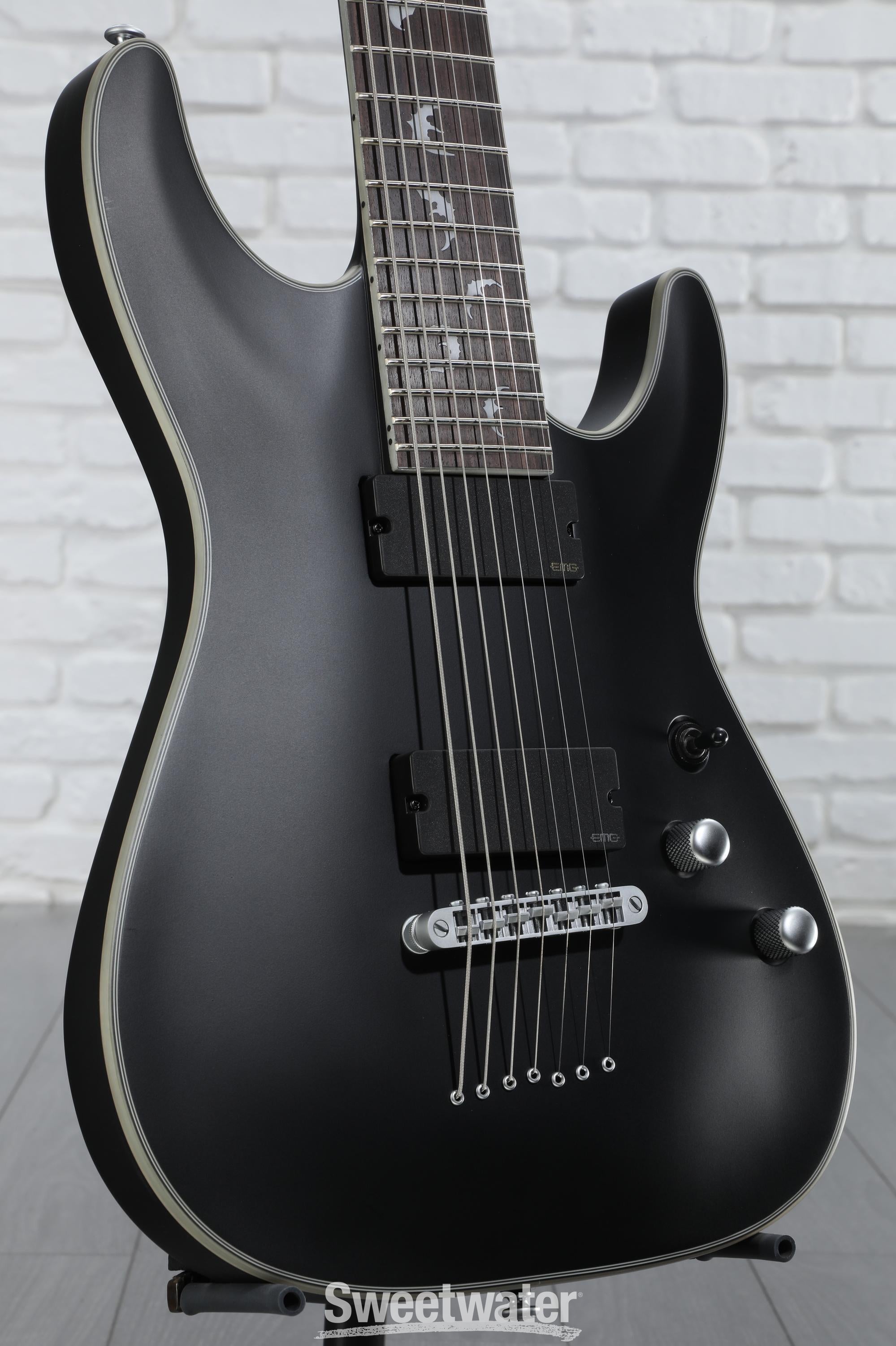 Schecter Damien Platinum 7 Electric Guitar - Satin Black