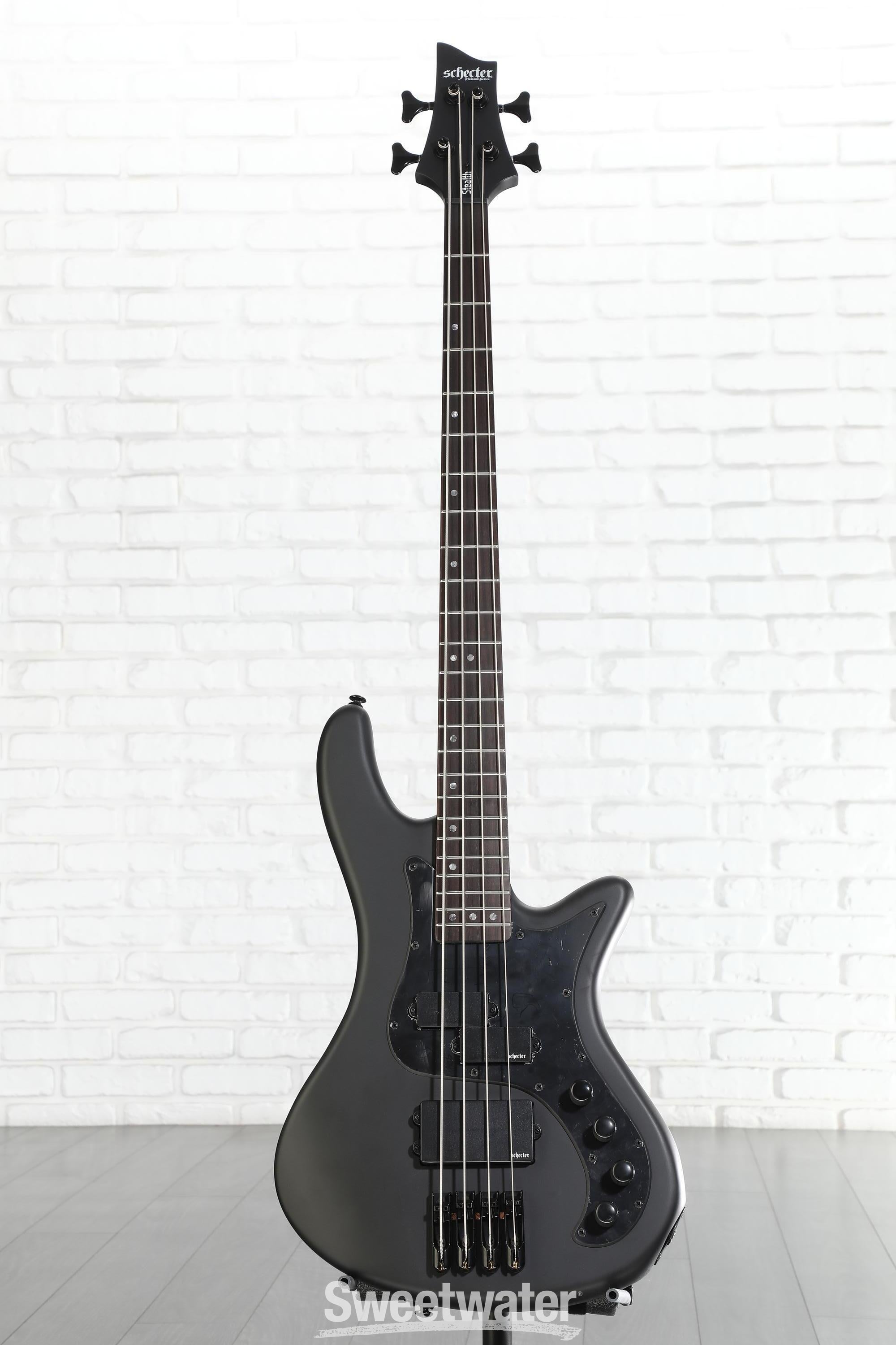 Schecter Stiletto Stealth 4 Bass Guitar - Satin Black | Sweetwater