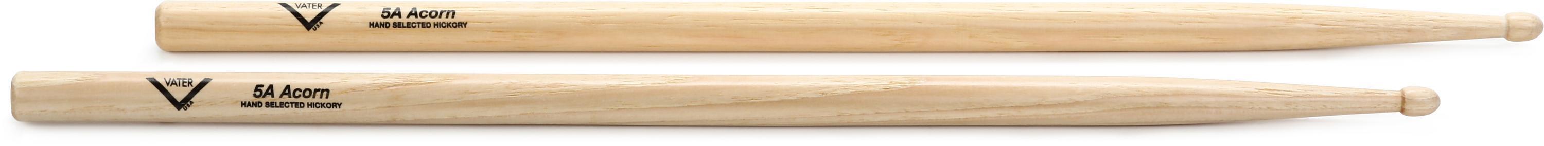 Photo of Vater Hickory 5A Acorn Drumsticks - Wood Tip