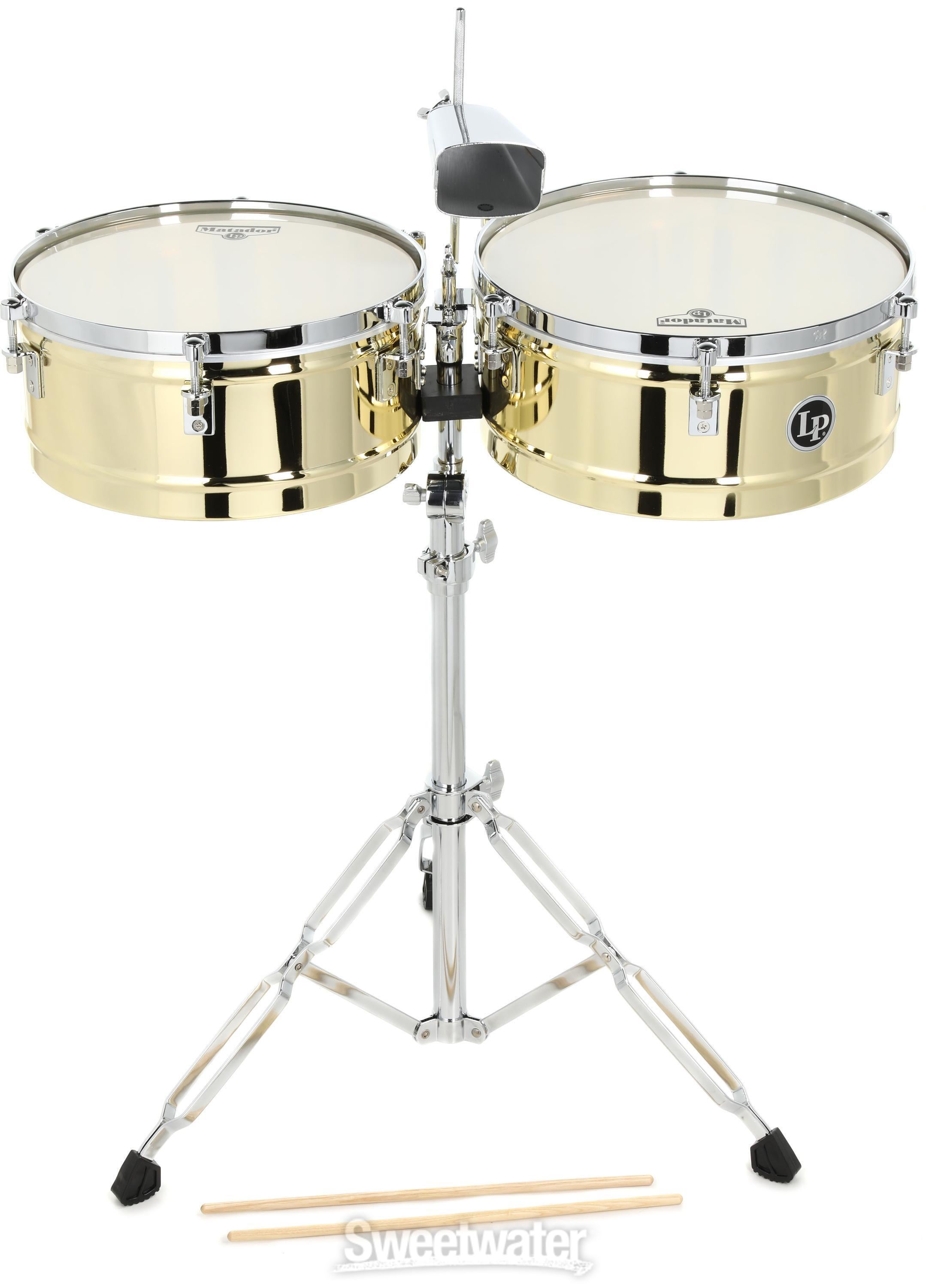 Latin Percussion Matador 14-/15-inch Timbales - Brass