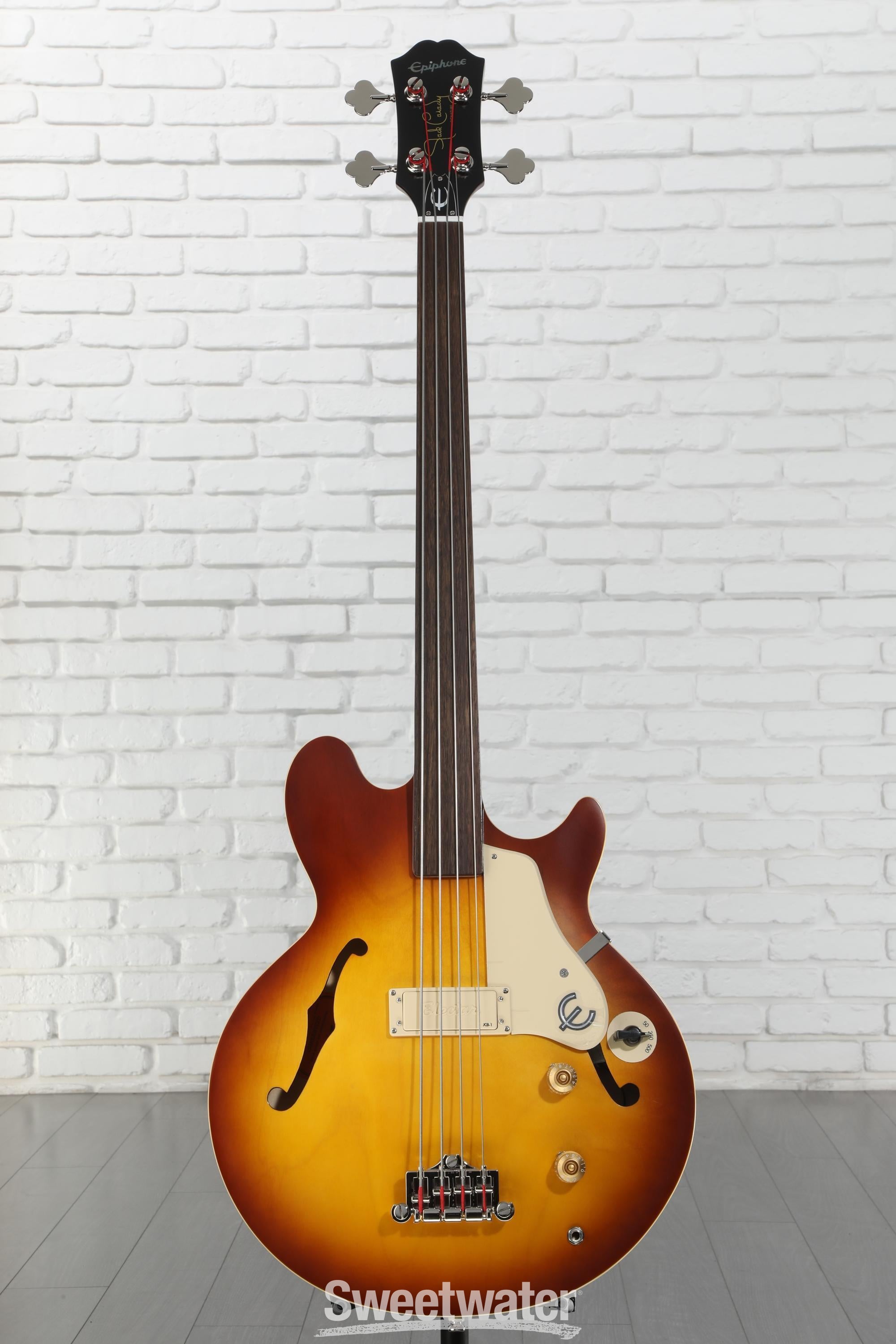 Epiphone Jack Casady Fretless Signature Bass Guitar - Aged