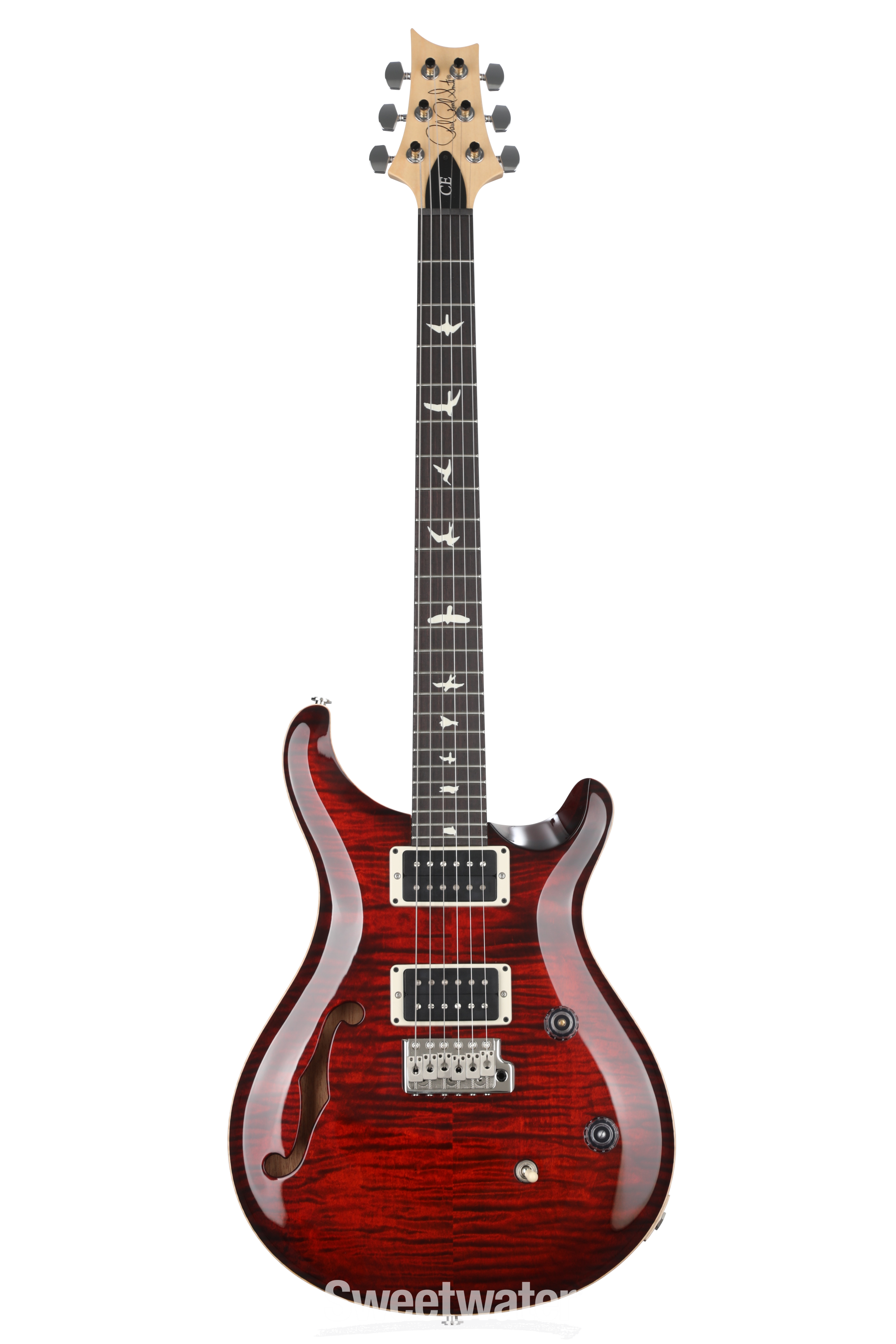 PRS CE 24 Semi-Hollow Electric Guitar - Fire Red Burst | Sweetwater