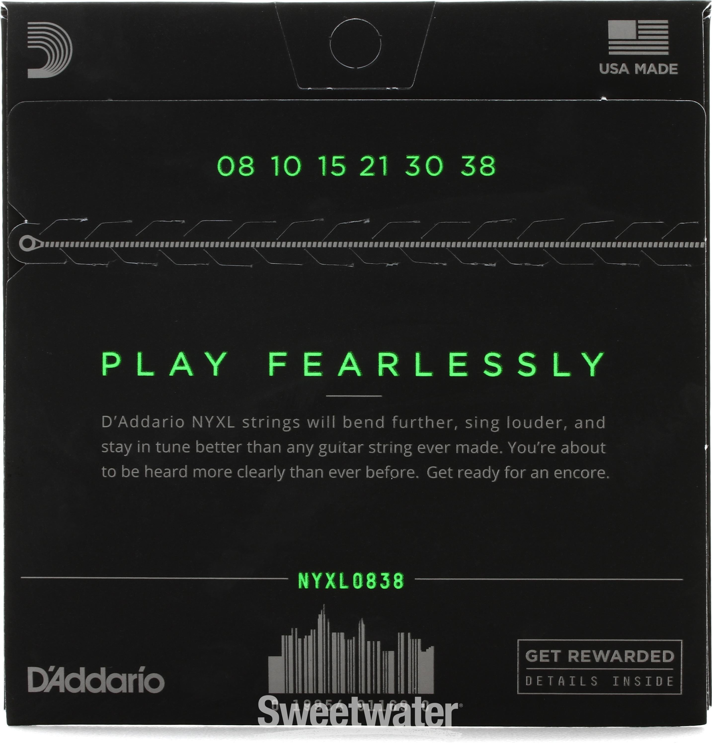 ヌートリア D'Addario NYXL0838 NYXL Nickel Wound Electric Guitar Strings