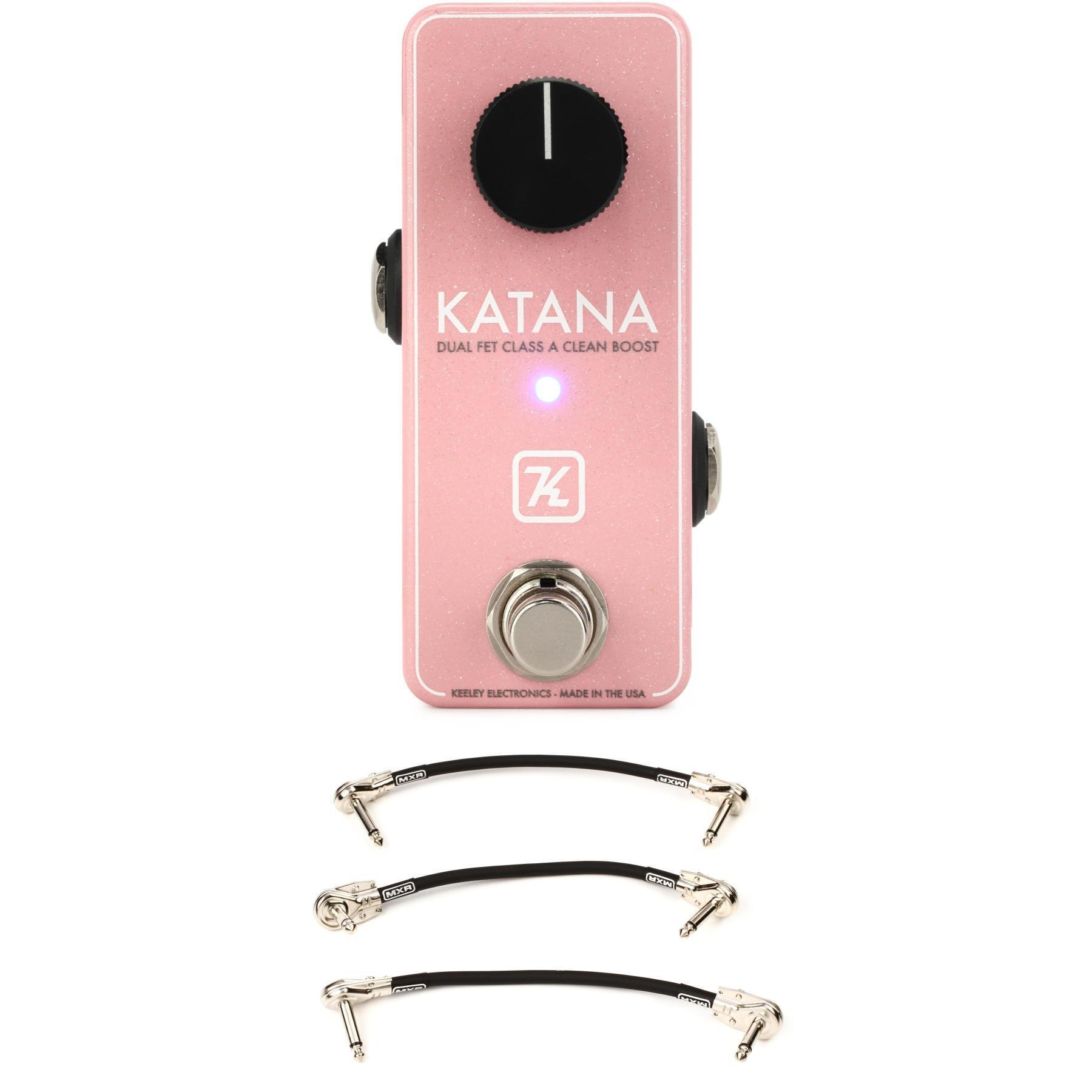 Keeley Mini Katana Clean Boost Pedal with Patch Cables - New Light 