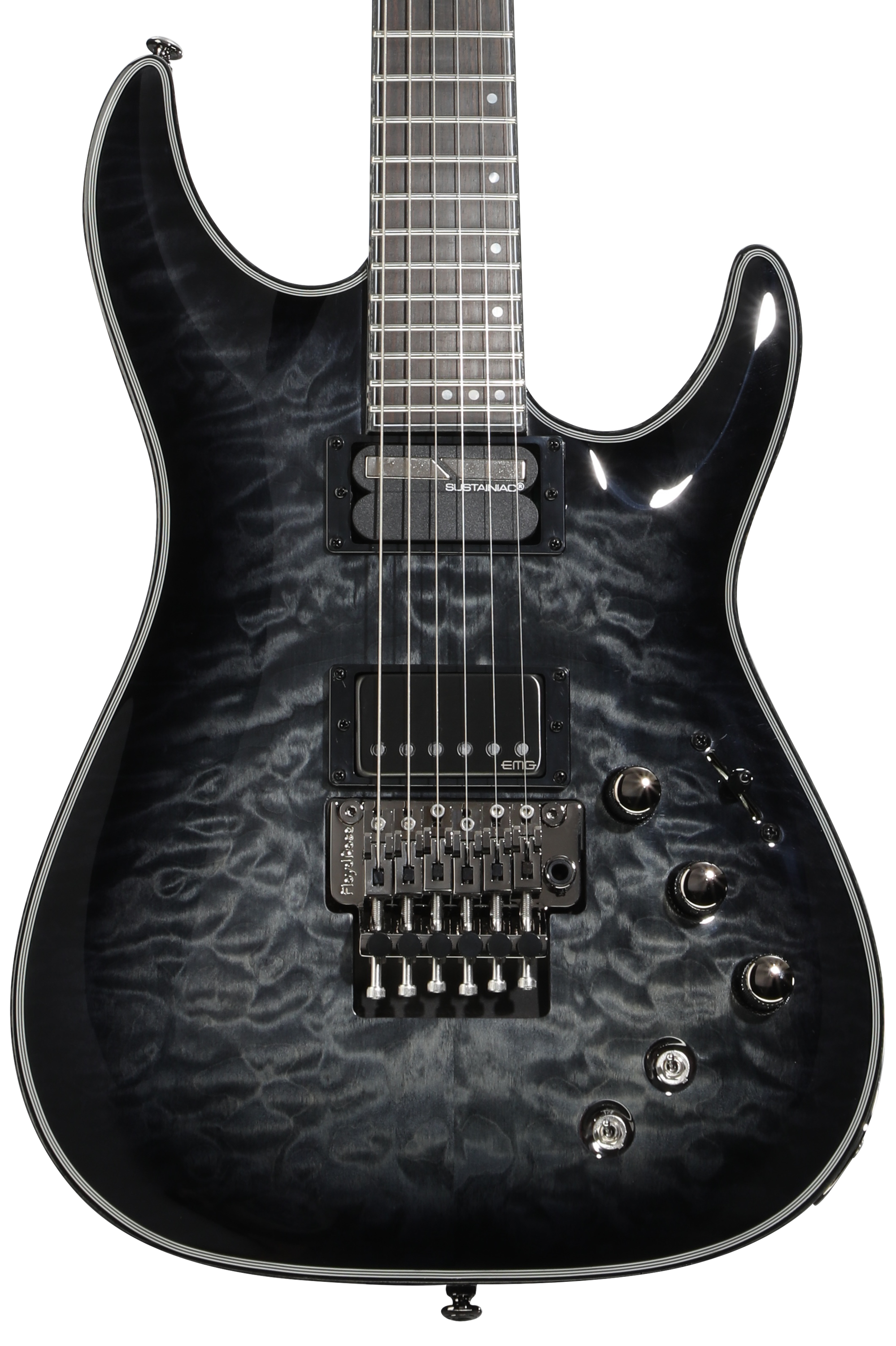 Schecter Hellraiser Hybrid C-1 FR-S Electric Guitar - Trans Black