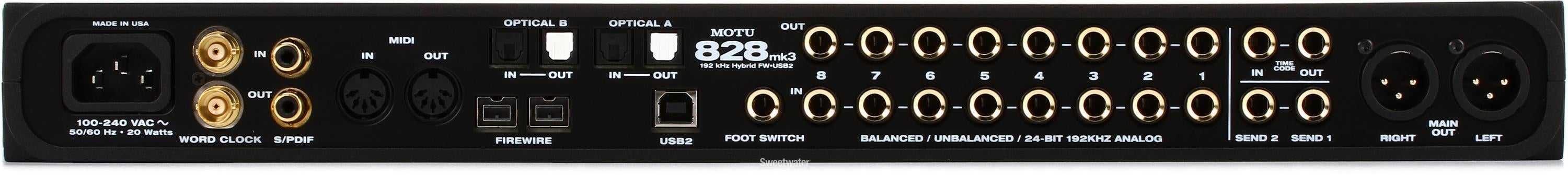 MOTU 828mk3 Hybrid Audio Interface | Sweetwater