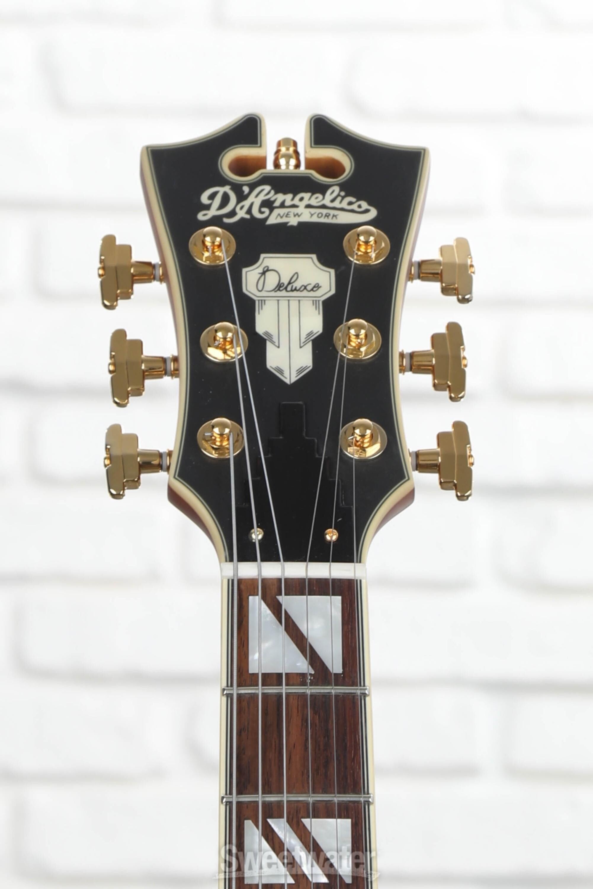 Deluxe Mini DC Semi-hollowbody Electric Guitar - Satin Brown Burst