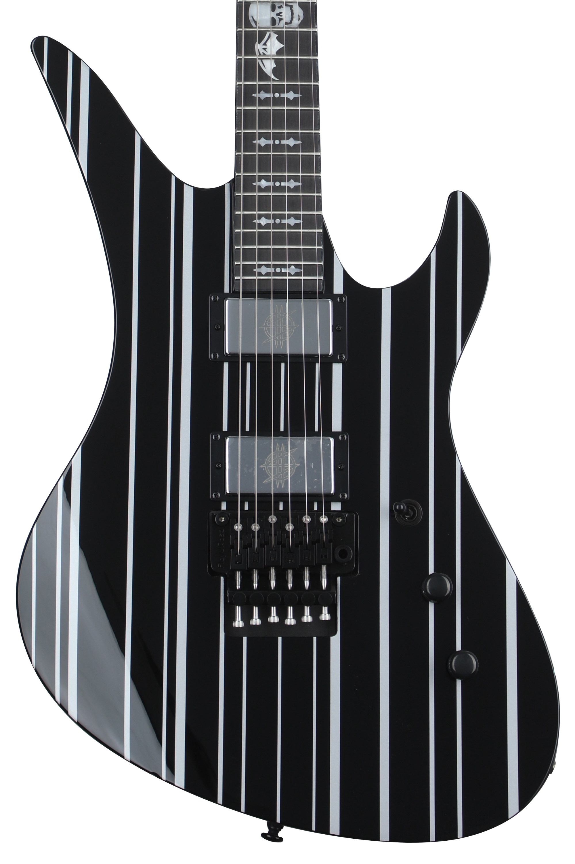 Schecter Synyster Gates Custom - Gloss Black with Silver Stripes |  Sweetwater