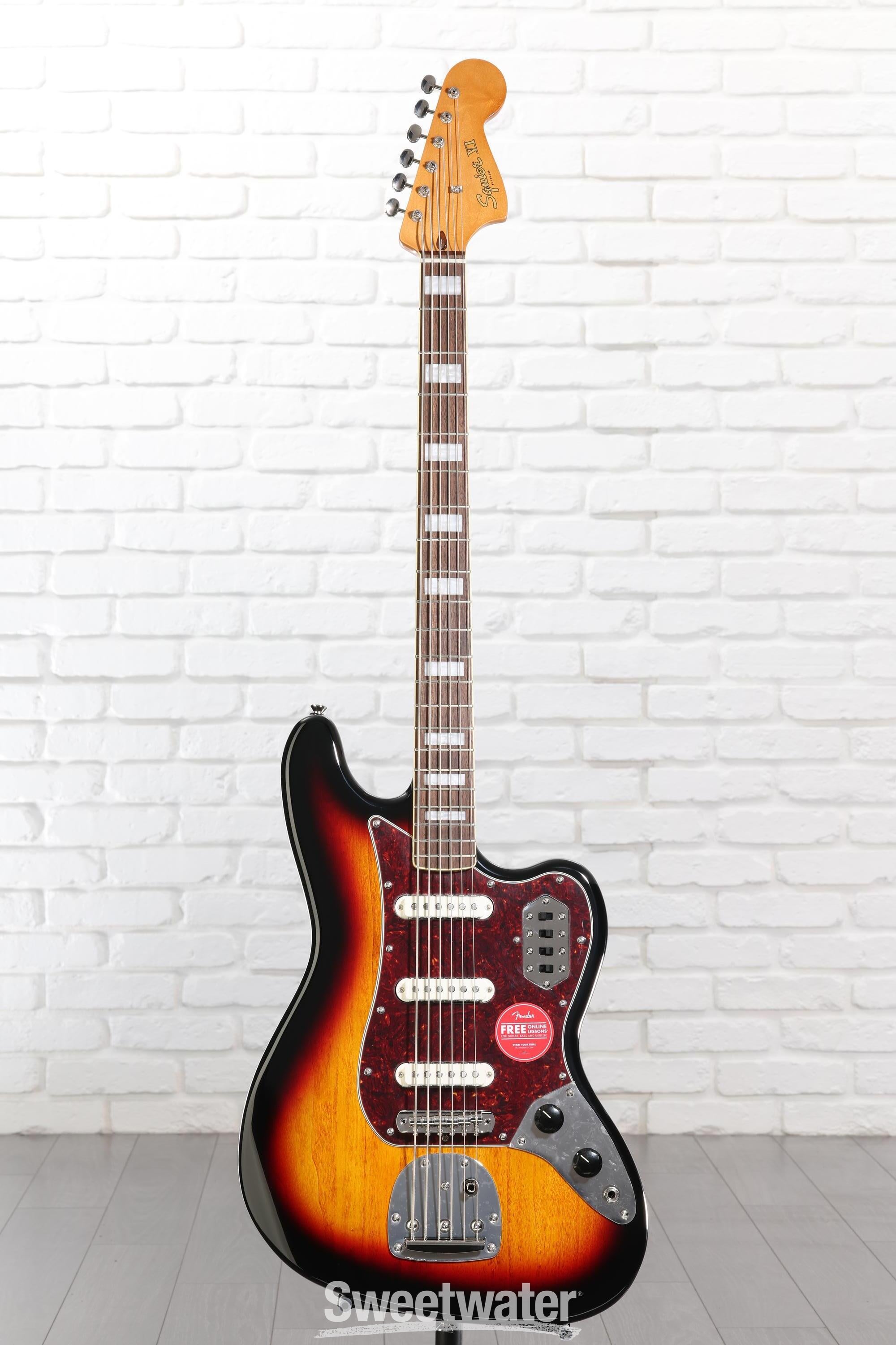 Squier Classic Vibe Bass VI Guitar - 3-tone Sunburst | Sweetwater