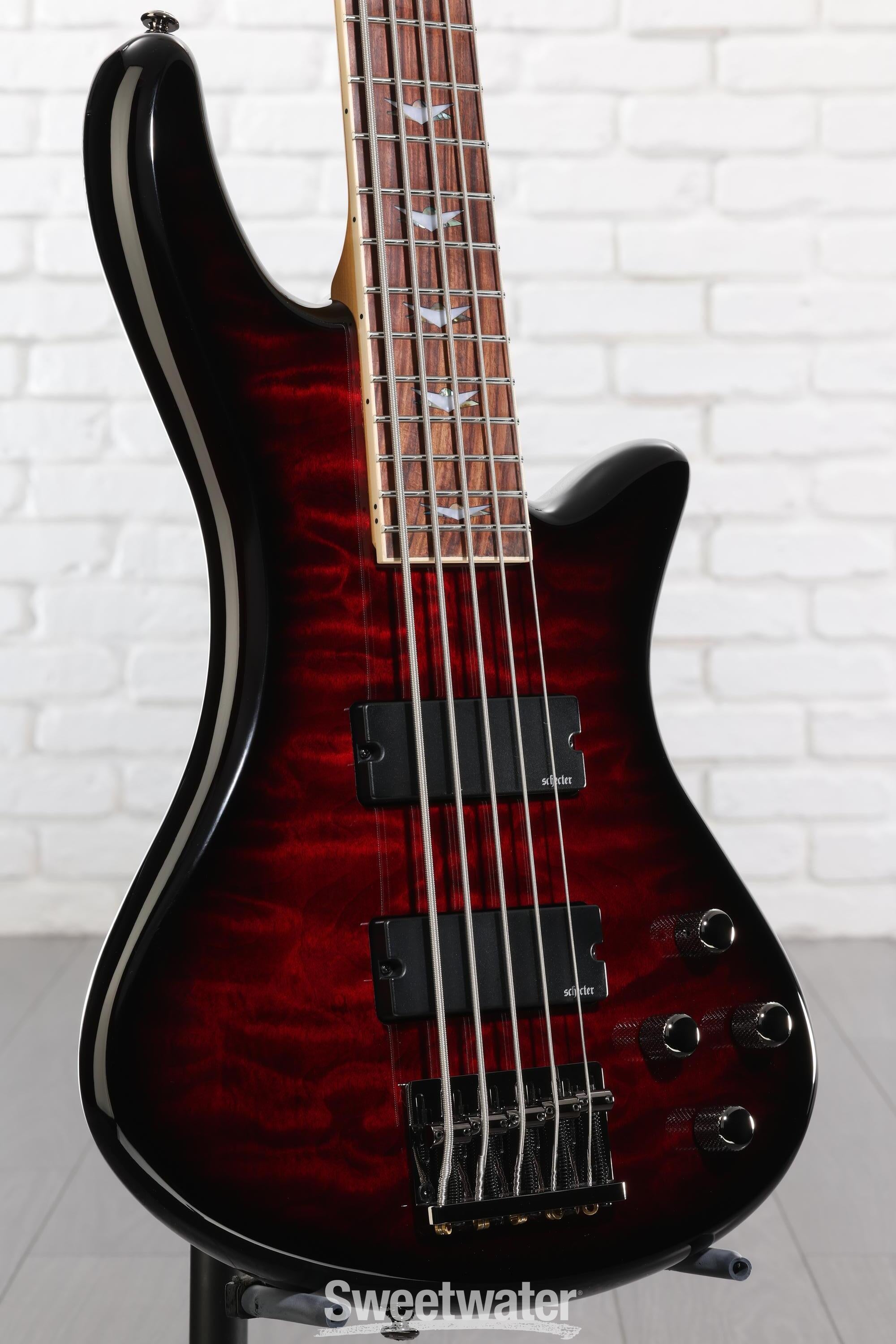 Photo of Schecter Stiletto Extreme 5 Bass Guitar - Black Cherry