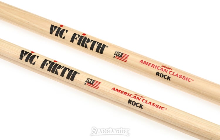 VATER AMERICAN Hickory Pro Rock Nylon Tip Drum Sticks, Nylon Tip