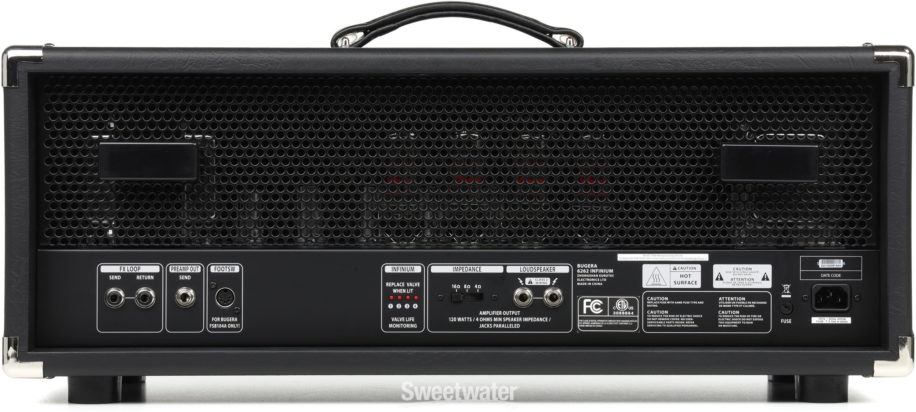 Bugera 6262 Infinium 120-watt 2-channel Tube Head | Sweetwater