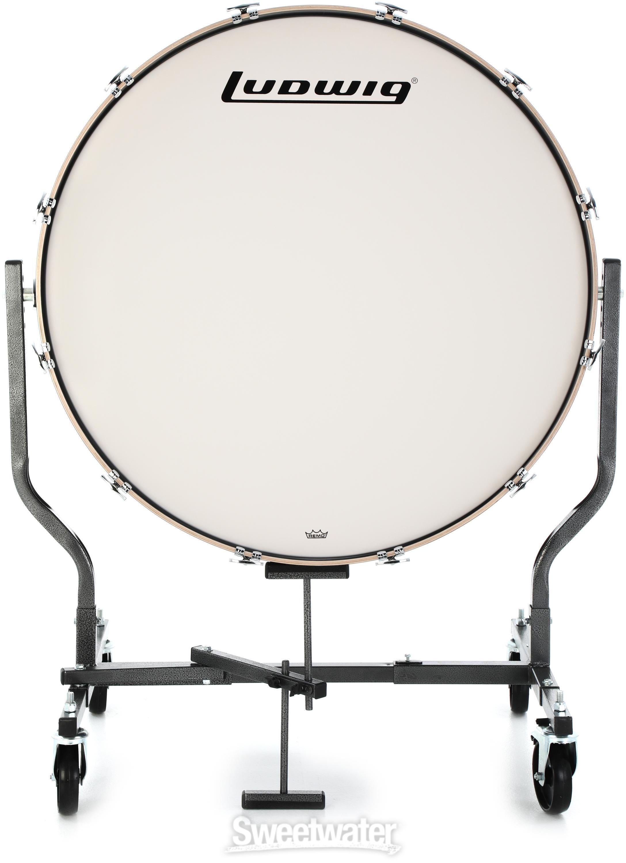 Ludwig LECB86X7G Concert Bass Drum with Stand, 18 inch x 36