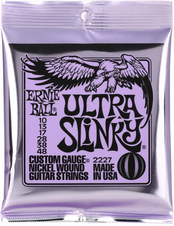 Ernie Ball 2227 Ultra Slinky Nickel Wound Electric Guitar Strings - .010-.048