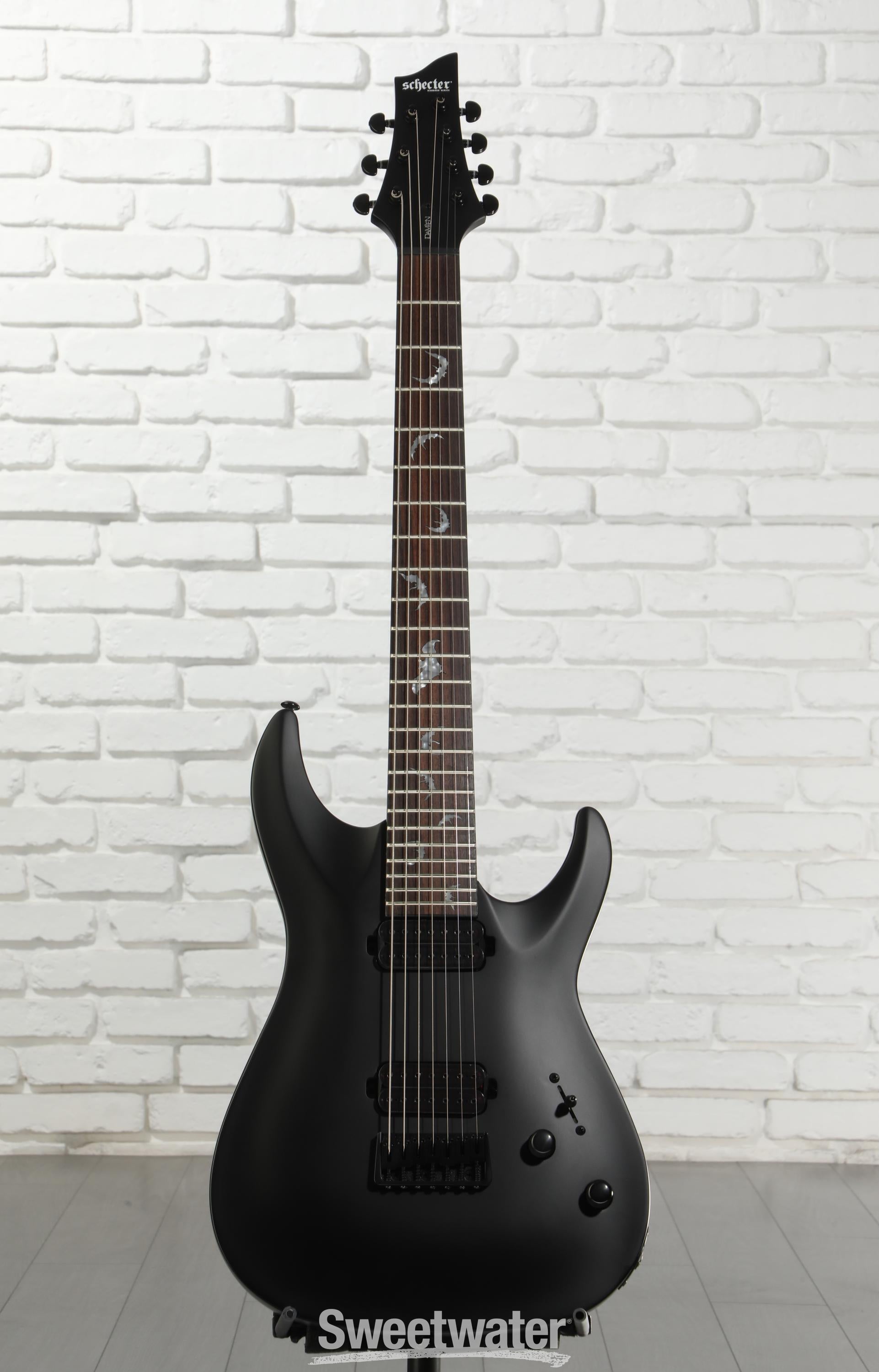 Schecter Damien-7 SBK Electric Guitar - Satin Black | Sweetwater