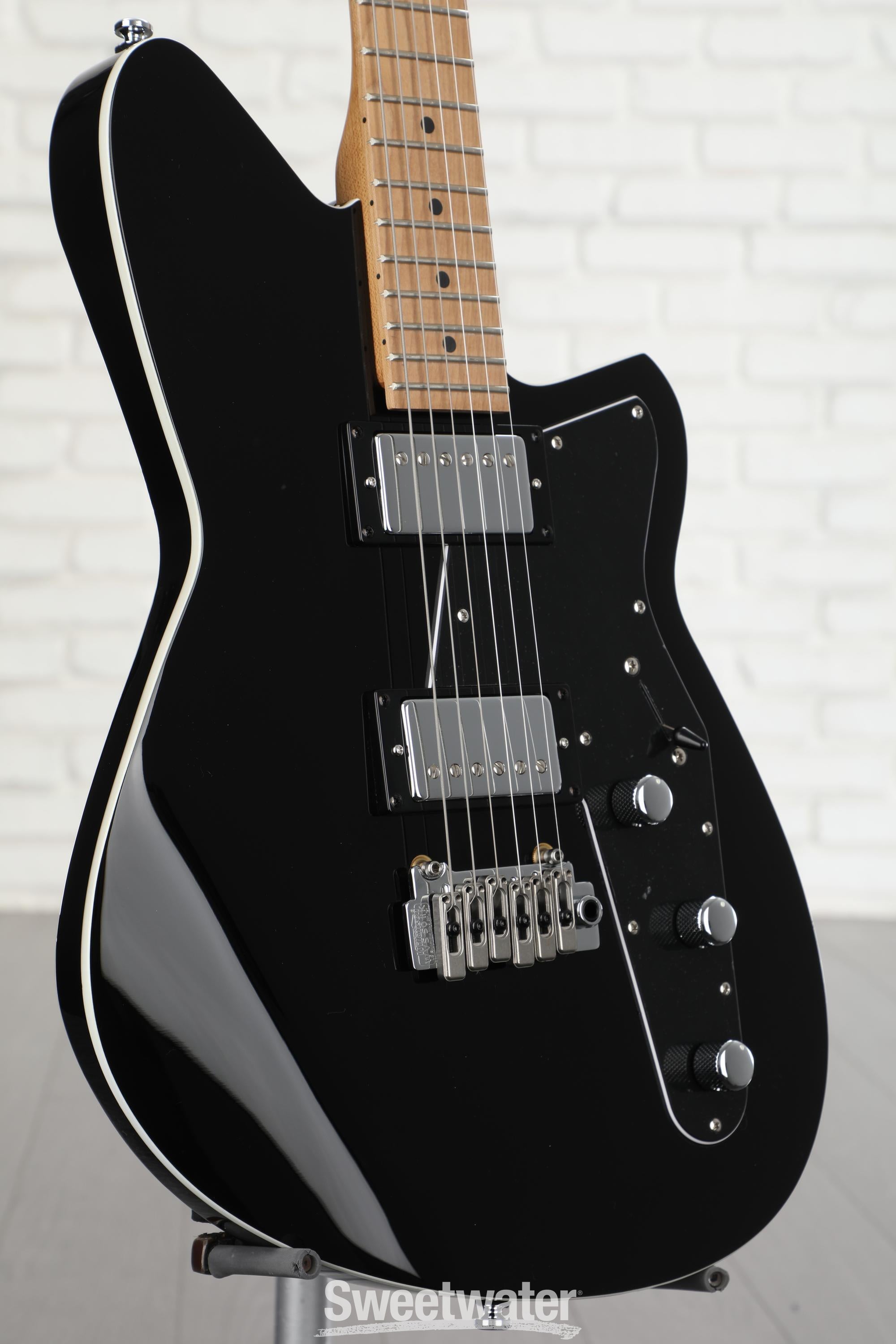 Photo of Reverend Jetstream HB Solidbody Electric Guitar - Midnight Black, Maple Fingerboard