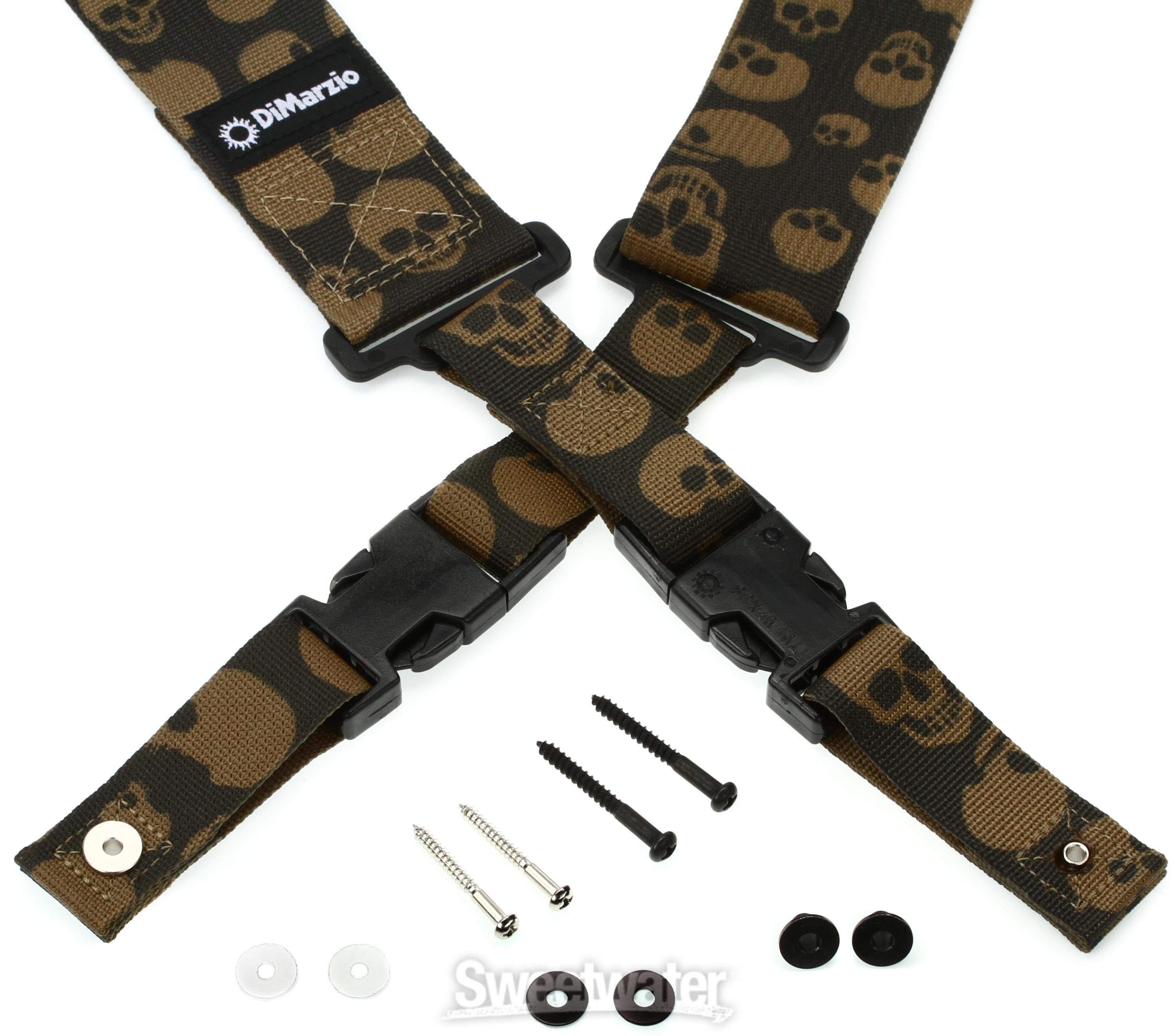 DiMarzio DD2200T Cordura ClipLock Guitar Strap - Camo Skulls