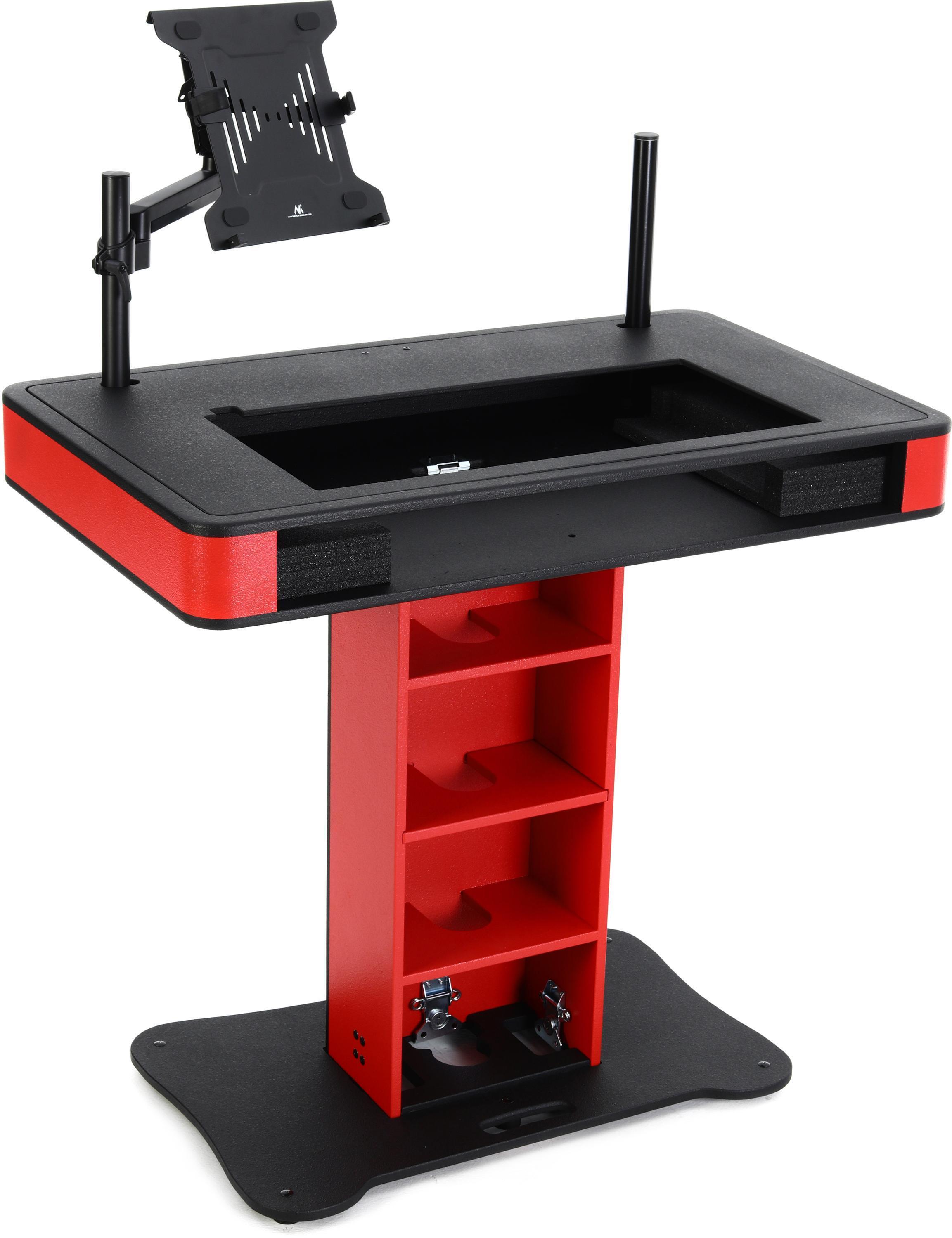 ProX XZF-DJCT-RB-CASE DJ Podium with Two Road Cases - Red/Black