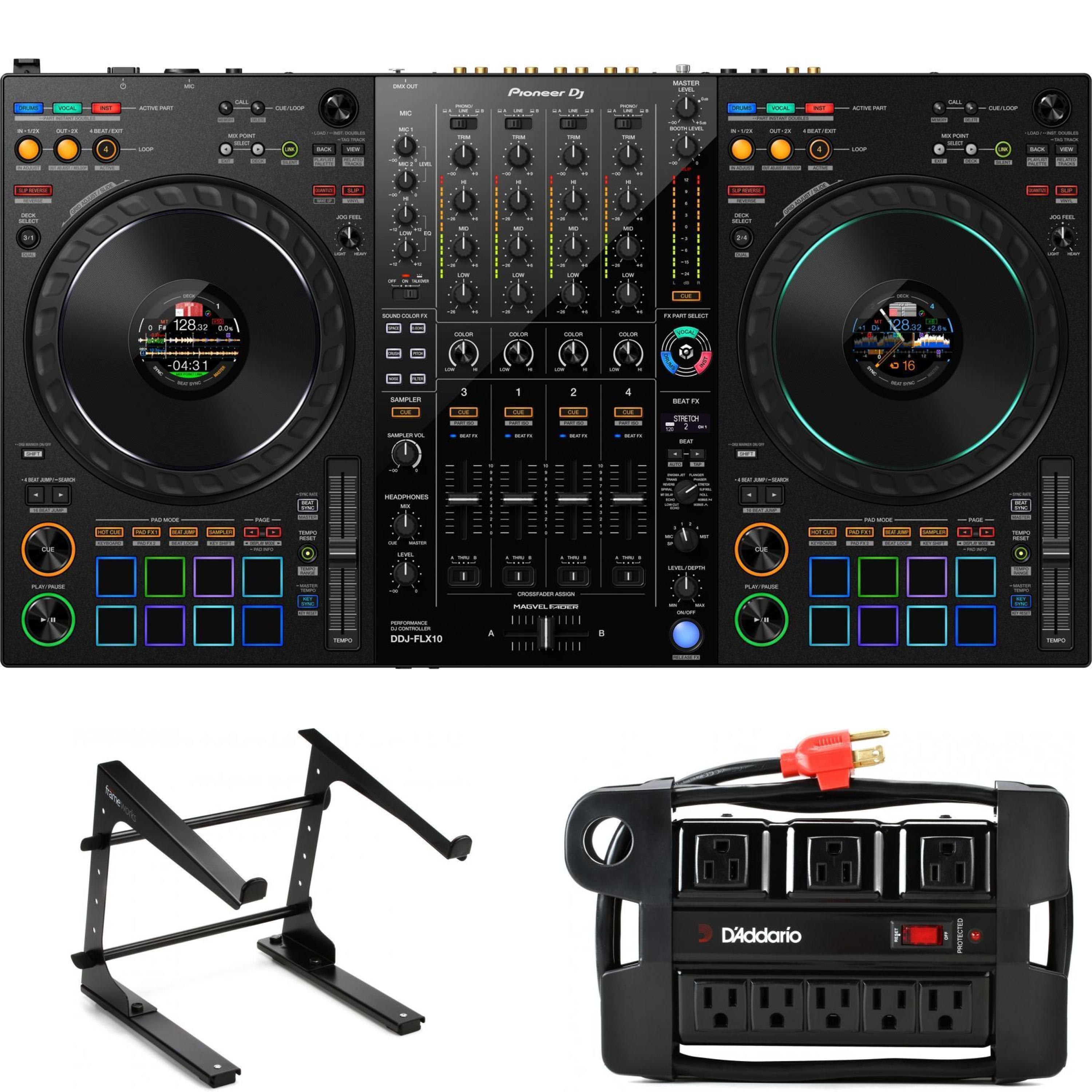 Pioneer DJ DDJ-FLX10 4-deck DJ Controller with Decksaver | Sweetwater