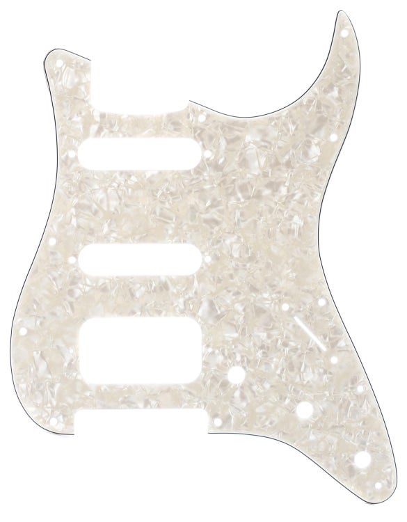 4-Ply White Pearl 11-Hole Stratocaster Pickguard : Pièces Détachées Guitare  Fender 