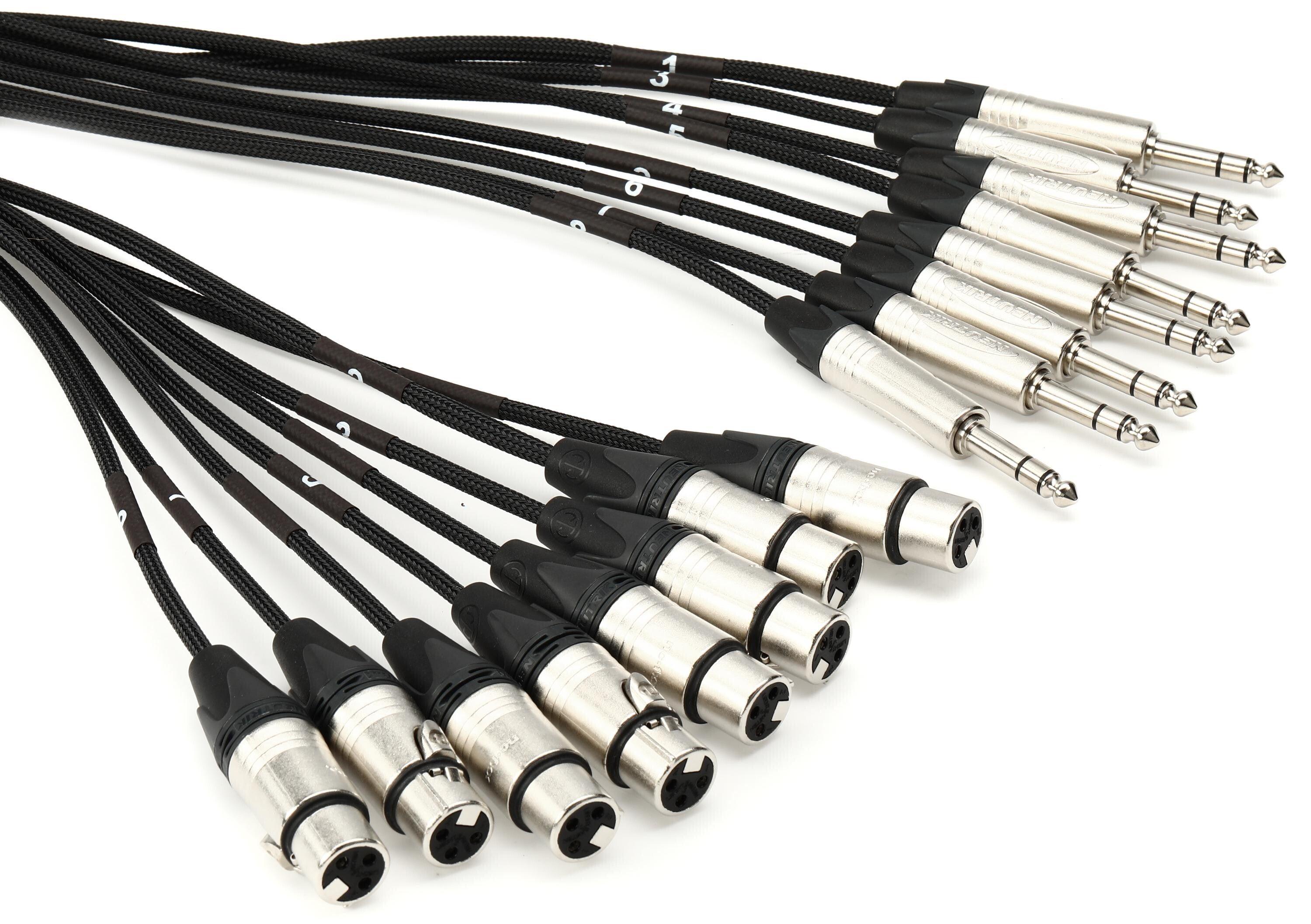 Photo of JUMPERZ J8CHTRS-XF-20 8-channel 1/4 inch TRS Male to XLR Female Snake - 20-foot