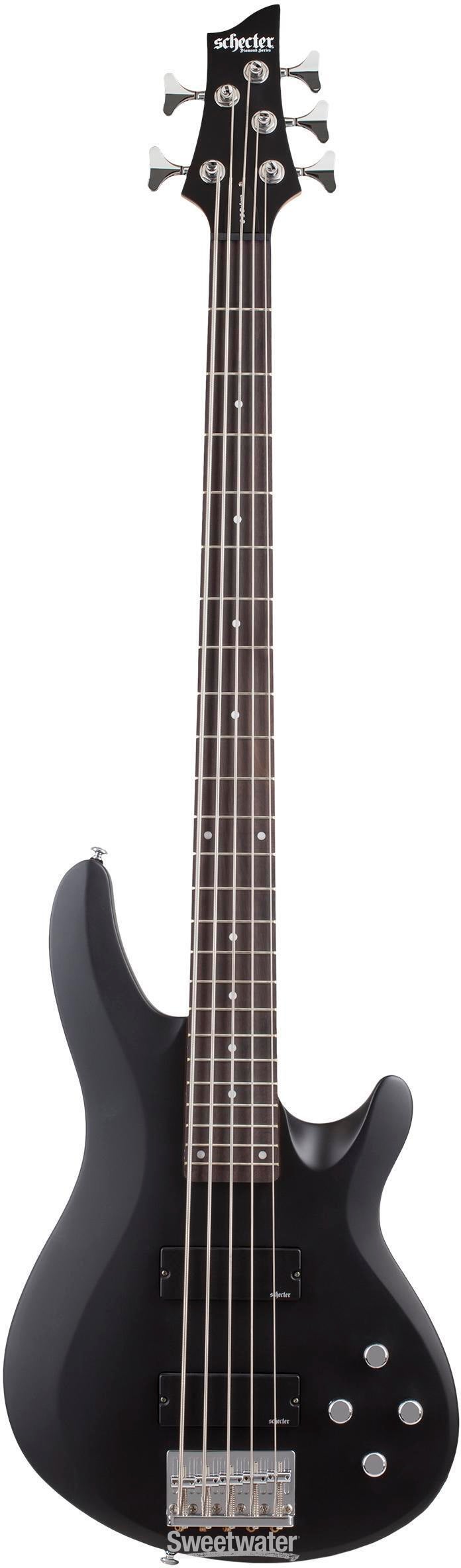 Schecter C-5 Deluxe Bass Guitar - Satin Black | Sweetwater