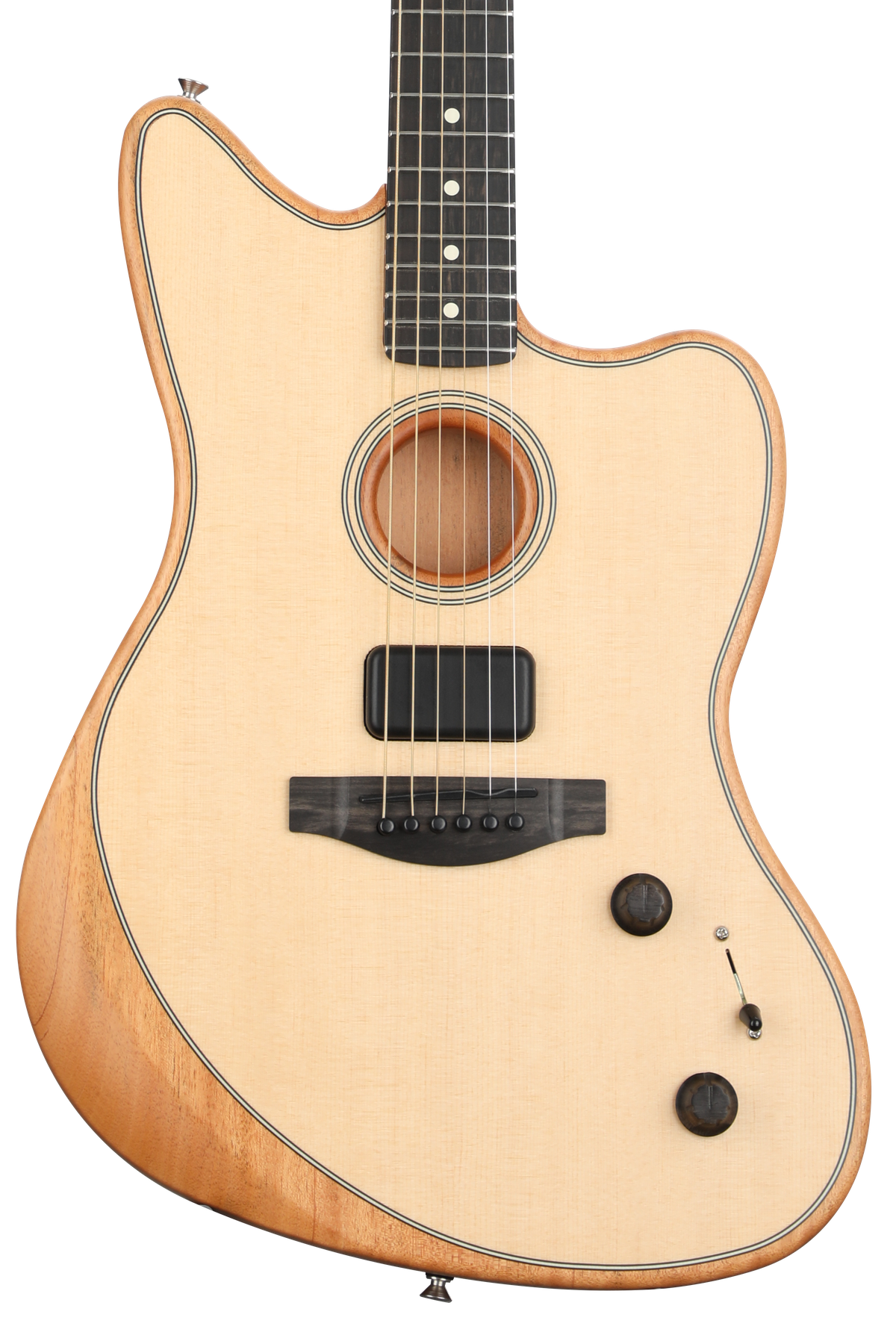 Fender American Acoustasonic Jazzmaster Acoustic-electric Guitar - Natural  | Sweetwater