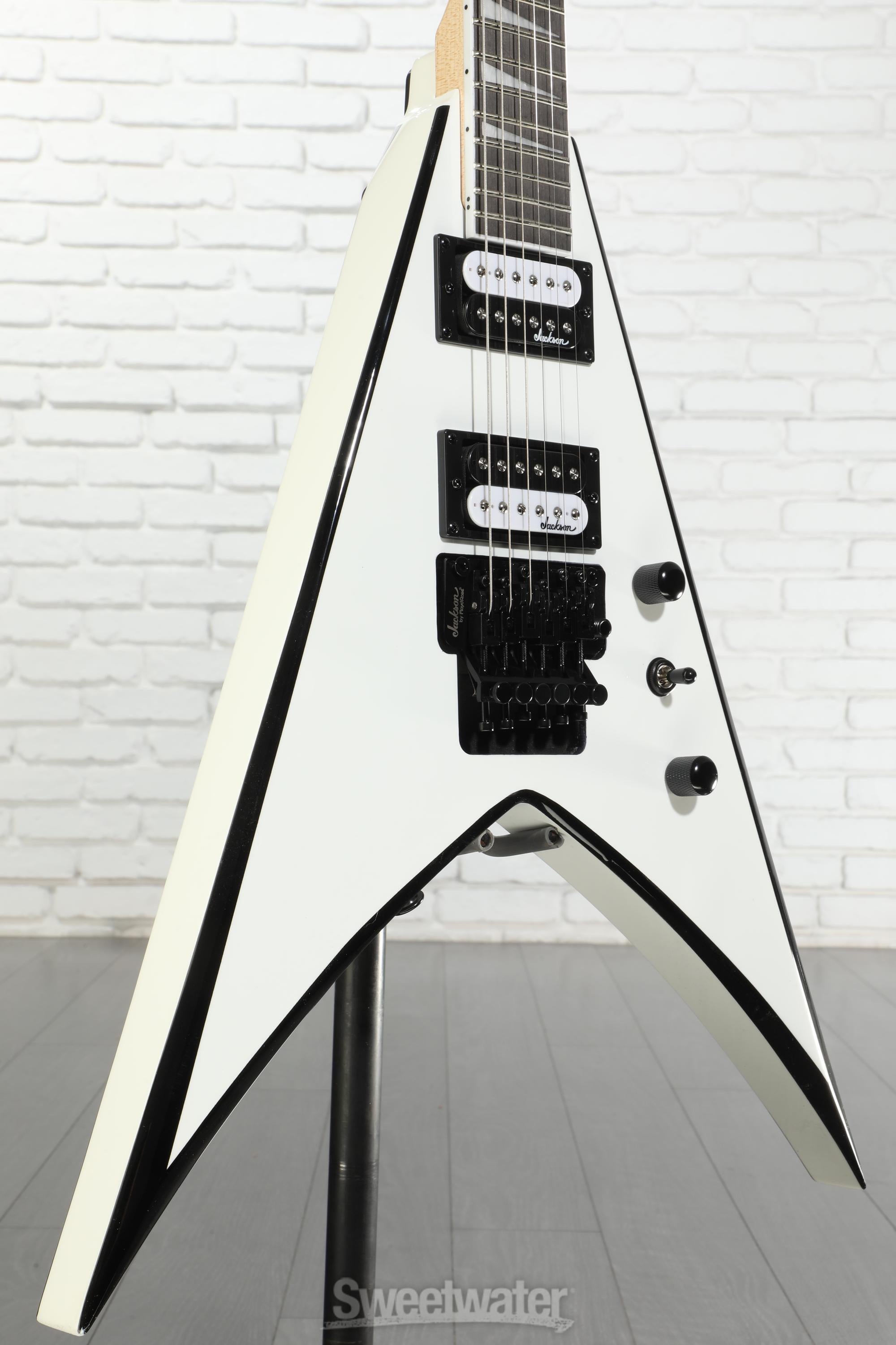 Jackson JS Series King V JS32 - White with Black Bevels | Sweetwater