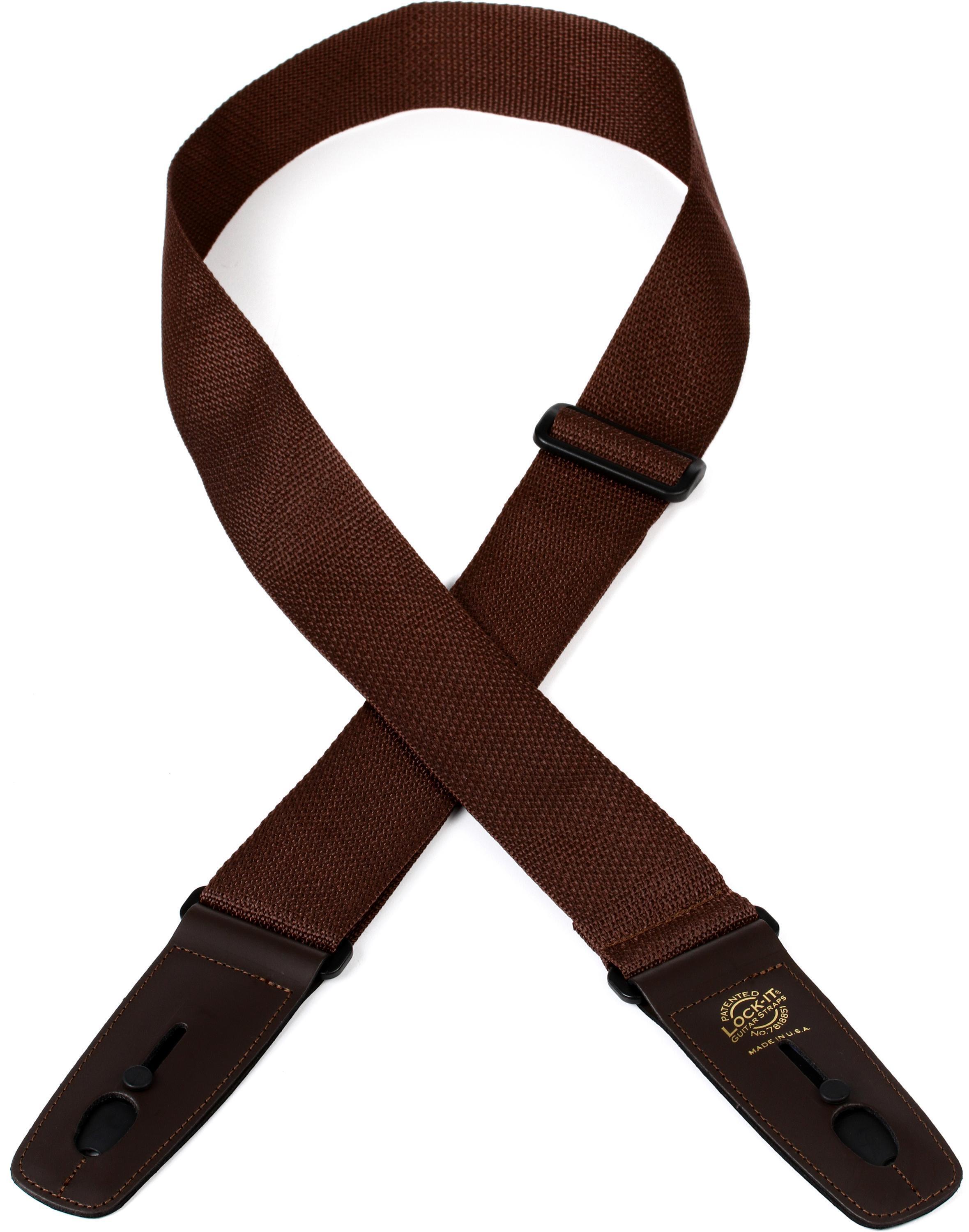 LockIt Straps Professional Gig Series 2" Brown Poly Strap with Locking Ends Sweetwater