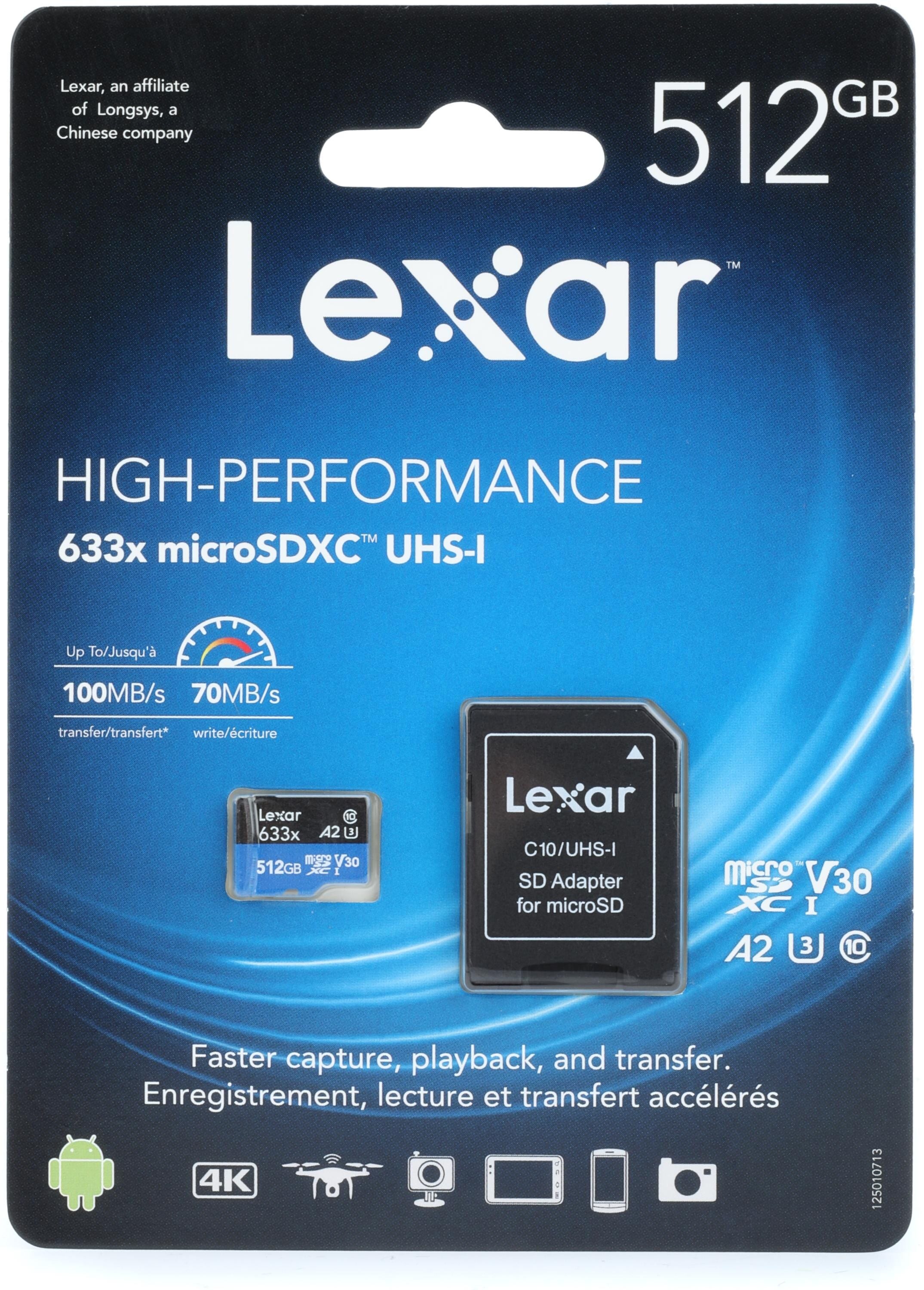 Lexar Professional 633x Carte Micro SD 64 Go, Carte microSDXC UHS