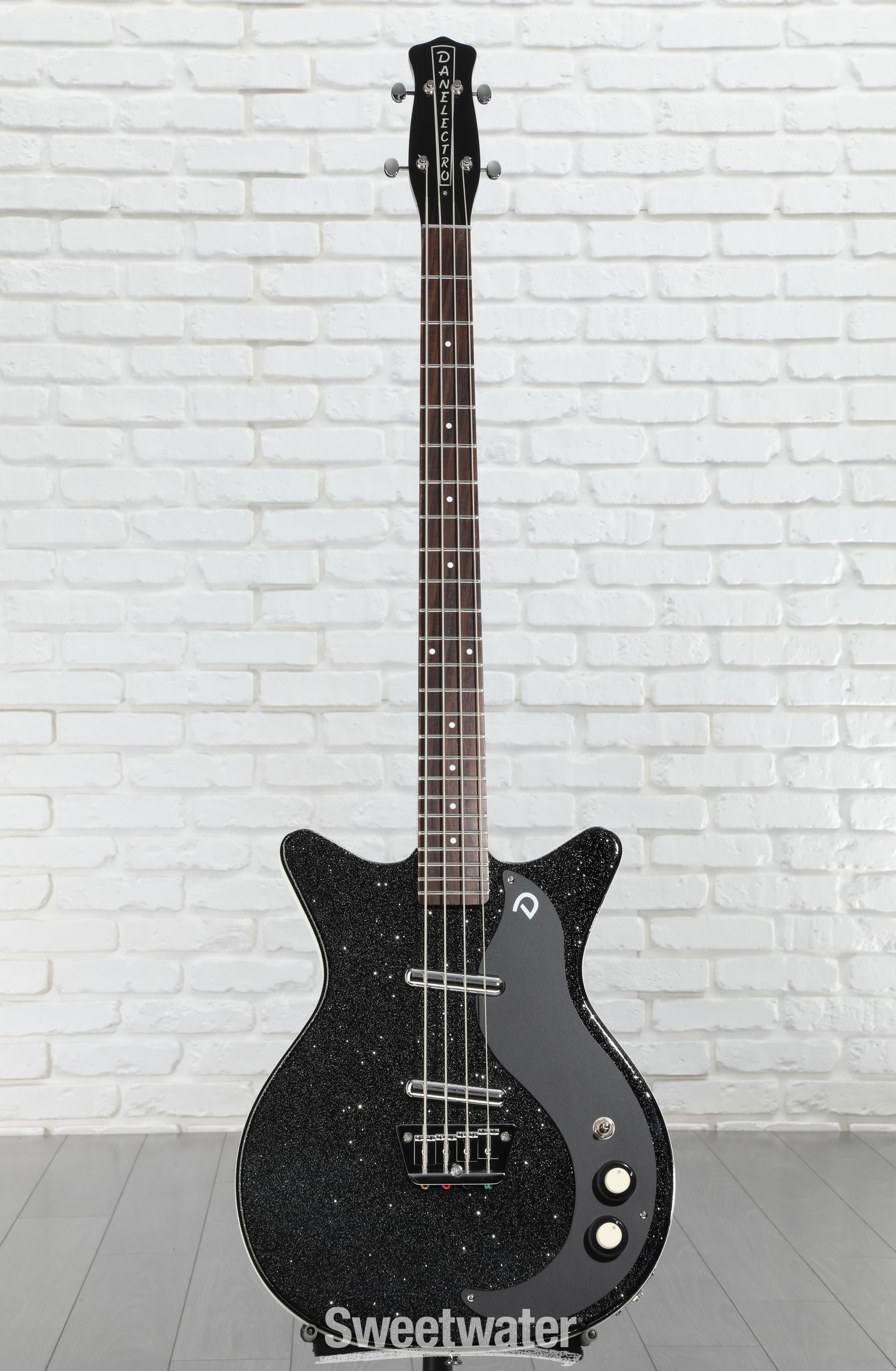 Danelectro '59DC Short Scale Bass Guitar - Black Metalflake