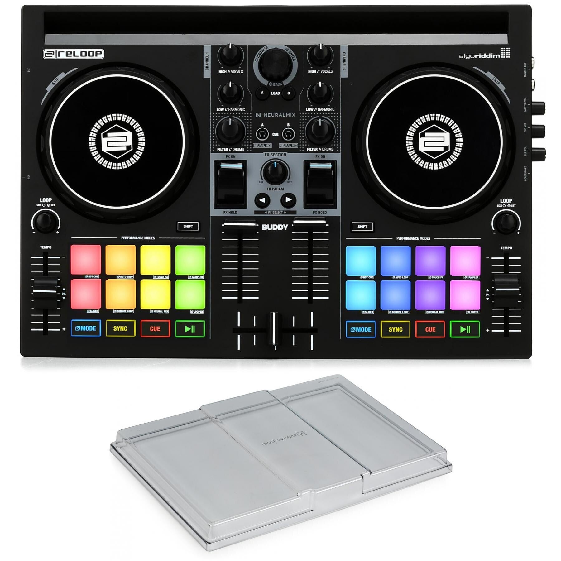 Reloop Buddy 2-channel DJ Controller with Decksaver | Sweetwater